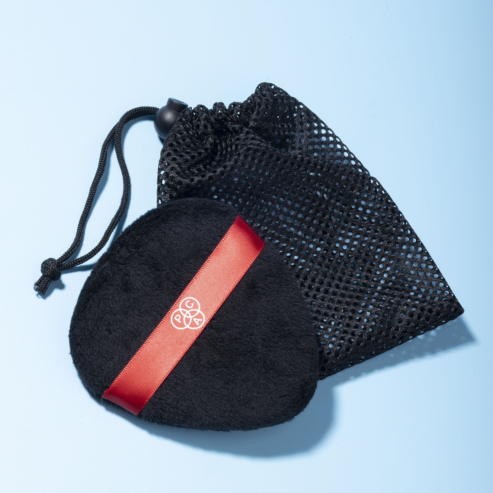 PAC Studio Power Puff Black - Large Size, 99% Soft Micro Fibre, Comes with a Pouch, Less Product Wastage