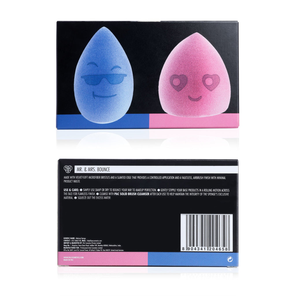 PAC Studio Mr & Mrs Bounce Microfiber Velvet Makeup Sponges