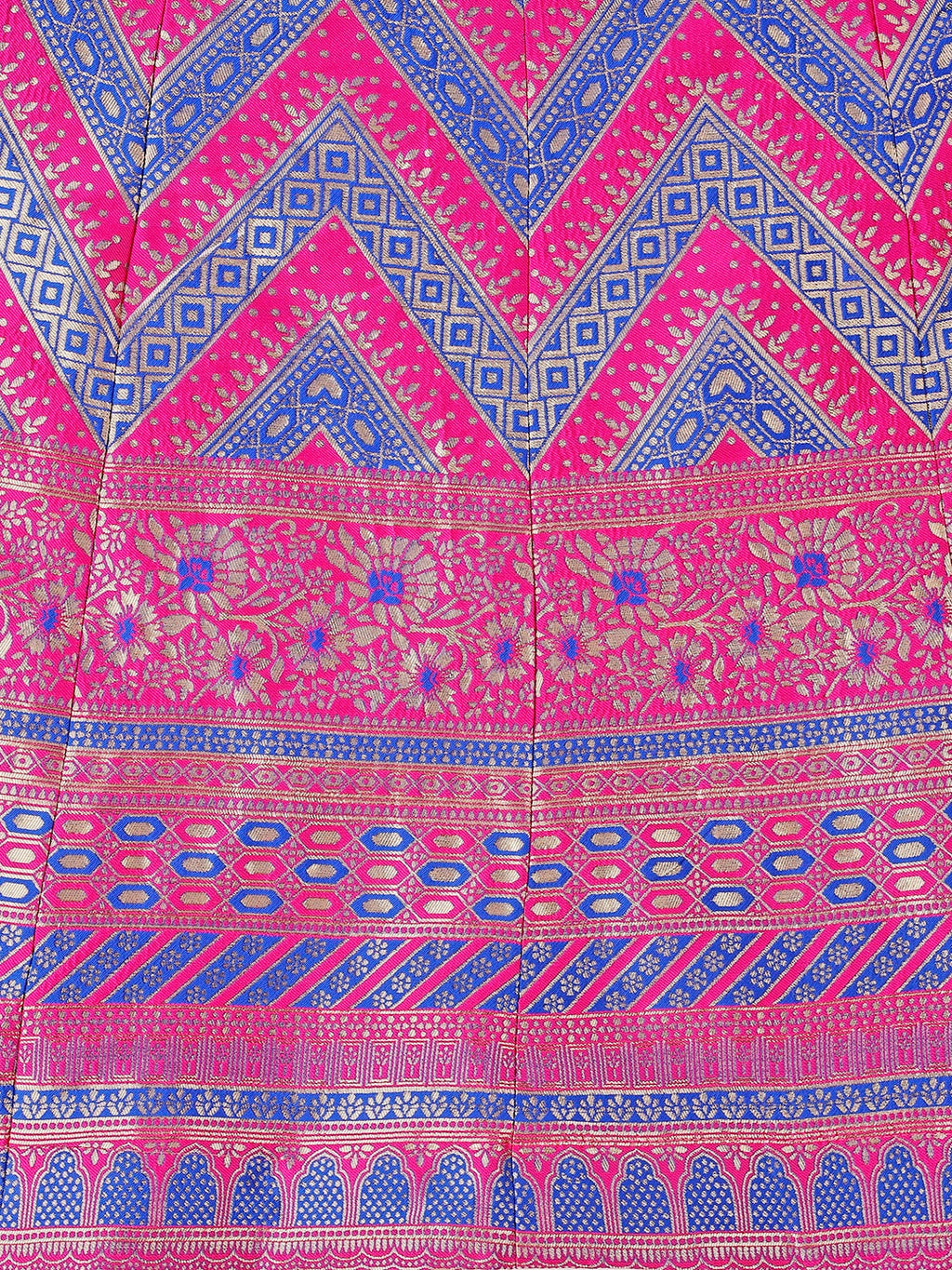Lorenvalley Fashion Purple & Pink Semi-Stitched Lehenga & Unstitched Blouse With Dupatta