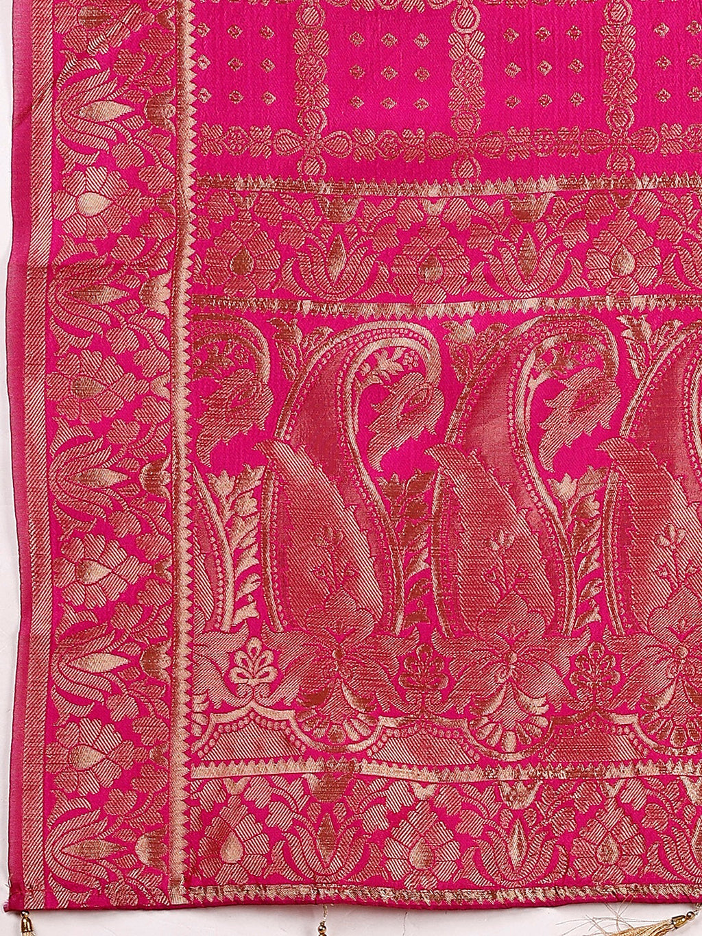 Lorenvalley Fashion Black & Pink Semi-Stitched Lehenga & Unstitched Blouse With Dupatta
