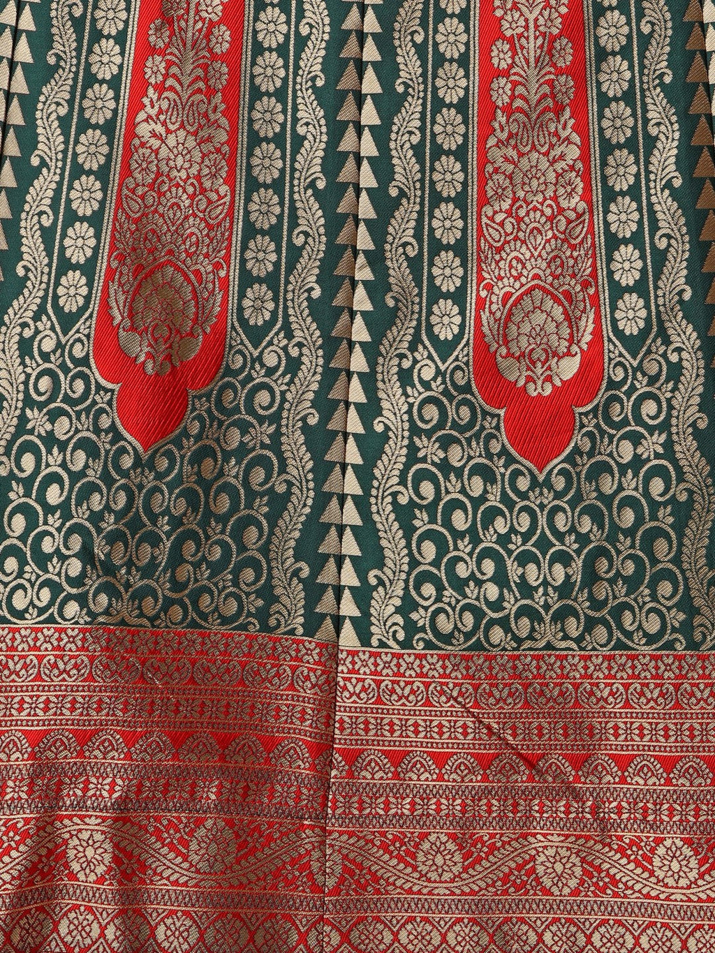 Lorenvalley Fashion Green Ready to Wear Lehenga & Unstitched Blouse With Dupatta