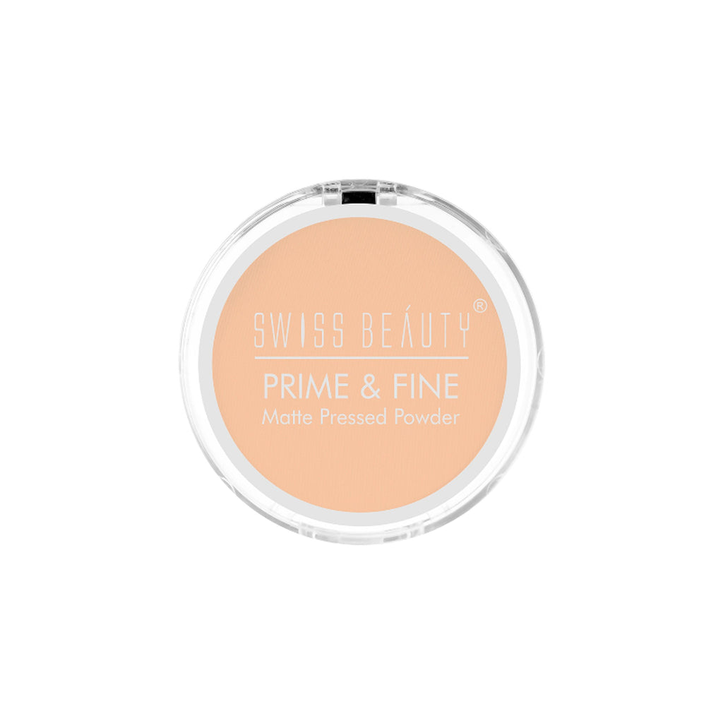 Swiss Beauty Prime & Fine Matte Pressed Powder - 3 Nude Beige - Distacart