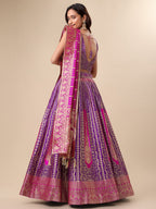 Lorenvalley Fashion Purple Ready to Wear Lehenga & Unstitched Blouse With Dupatta