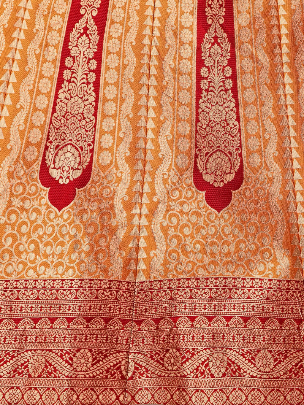 Lorenvalley Fashion Orange Ready to Wear Lehenga & Unstitched Blouse With Dupatta