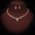 Tehzeeb Creationss Gold-Polished Choker White Stone Necklace With Stud Earrings