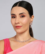 Tehzeeb Creationss Rose Gold-Polished Necklace With Stud