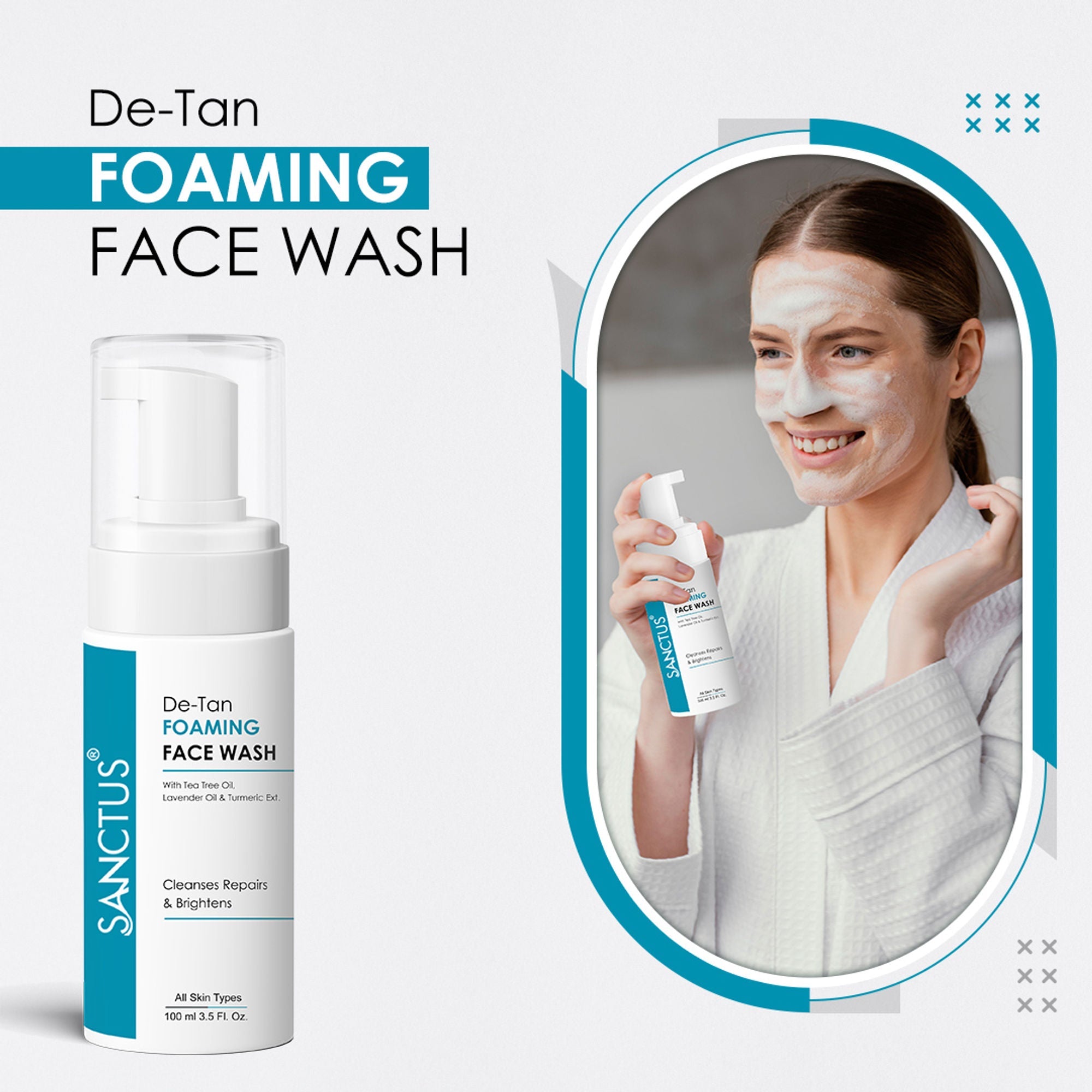 SANCTUS De-Tan Foaming Face Wash