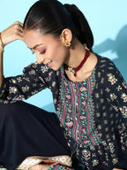 Juniper Womens Black Floral Printed Rayon Clothing Set - Distacart