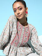 Juniper Womens Grey Floral Printed Rayon Clothing Set - Distacart