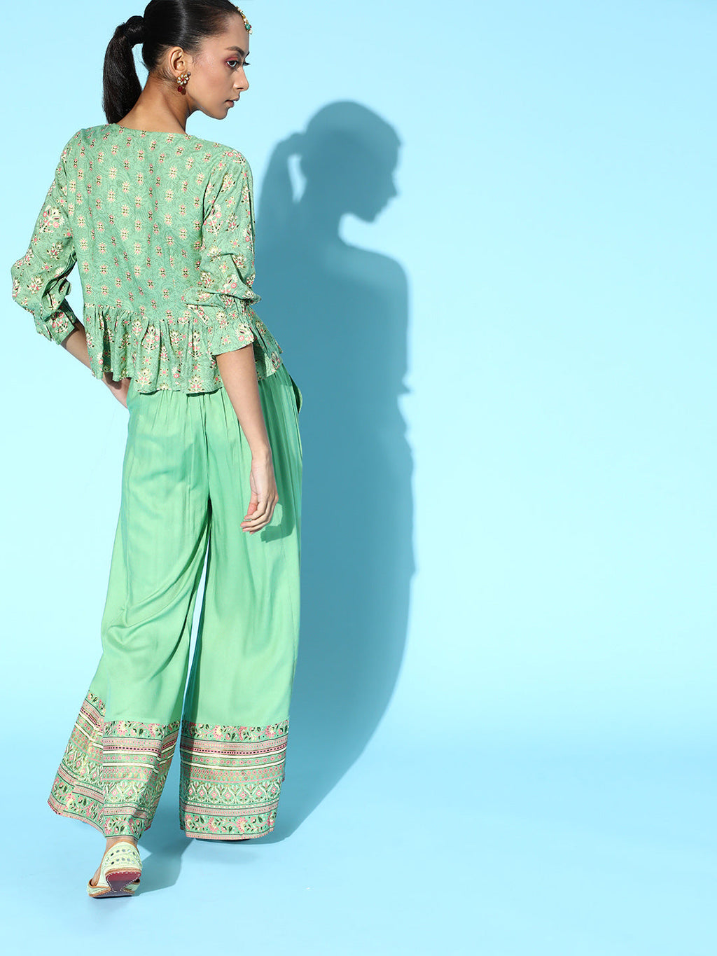 Juniper Womens Pistagreen Floral Printed Rayon Clothing Set - Distacart