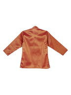 Sethukrishna Boys Rust Orange & White Solid Kurta with Pyjamas