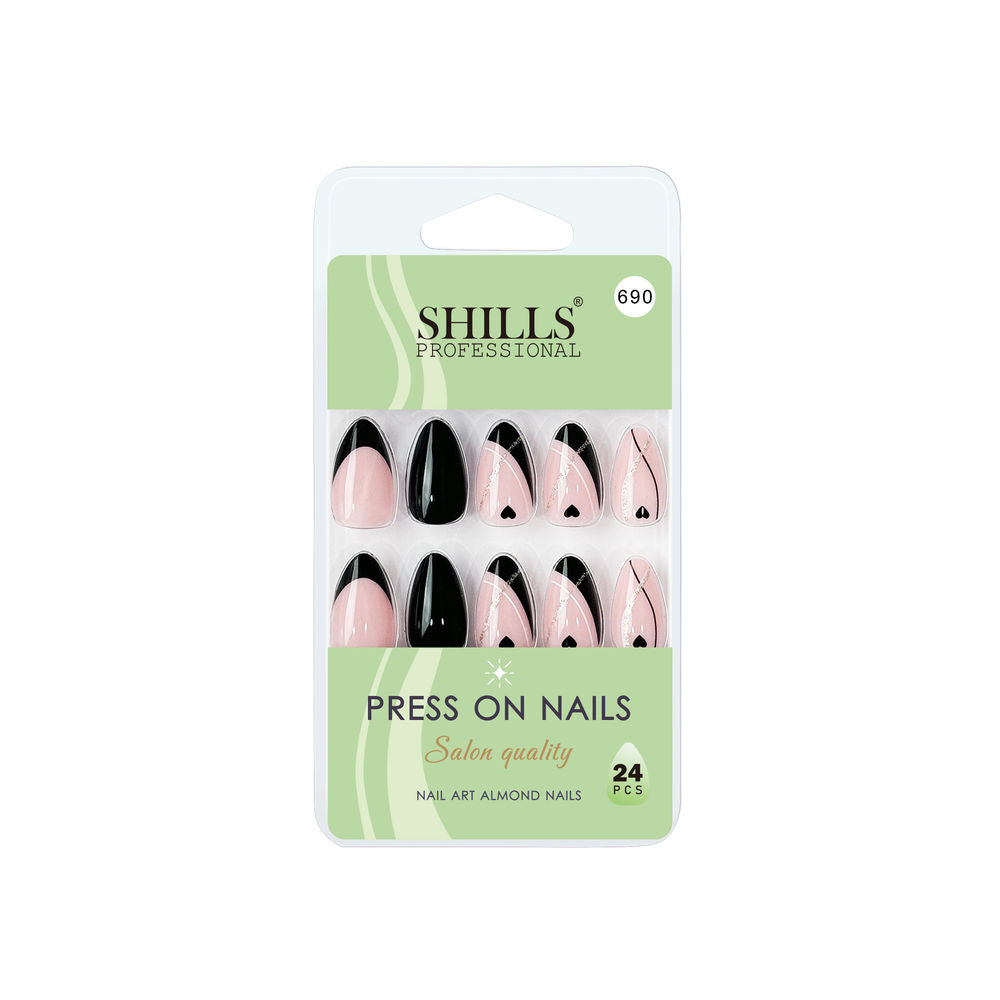 shills professional reusable press on nails almond spn690