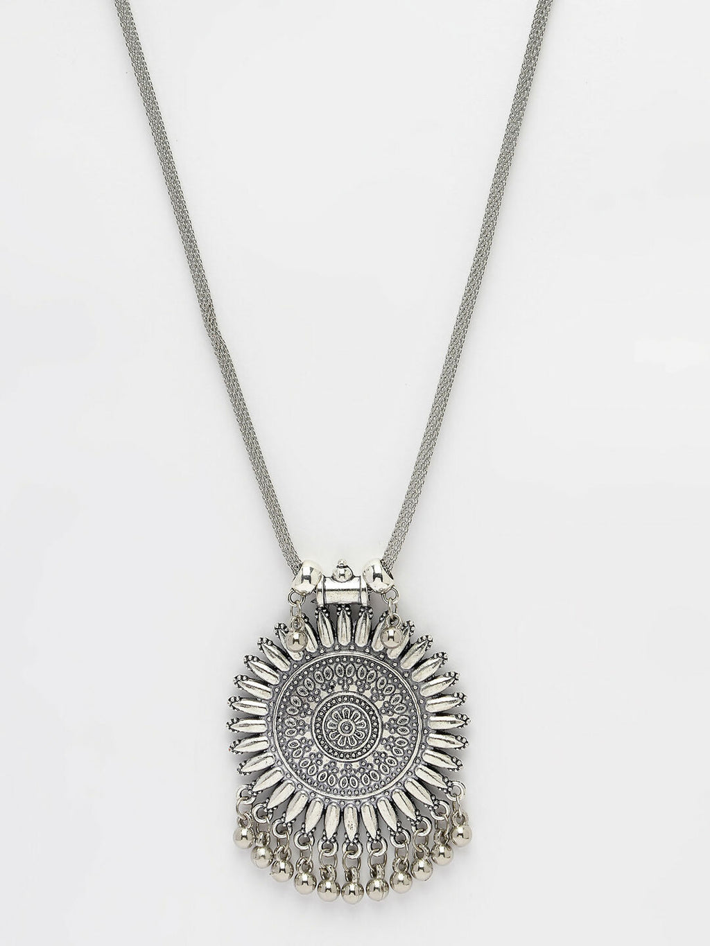 NVR Women's Silver-Toned German Silver Oxidised Pandent