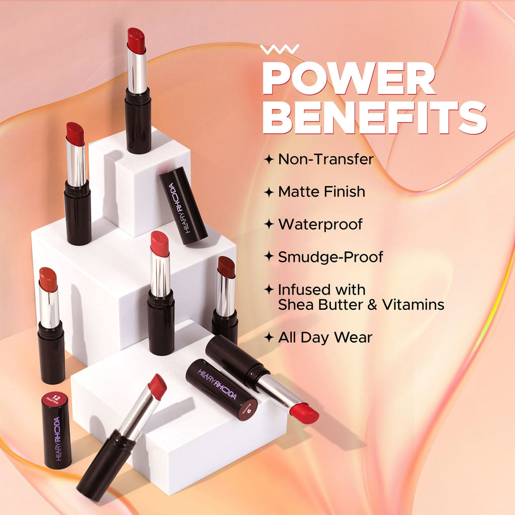 Hilary Rhoda Power Stay Non Transfer Lipstick - Retro Red 16 - Distacart