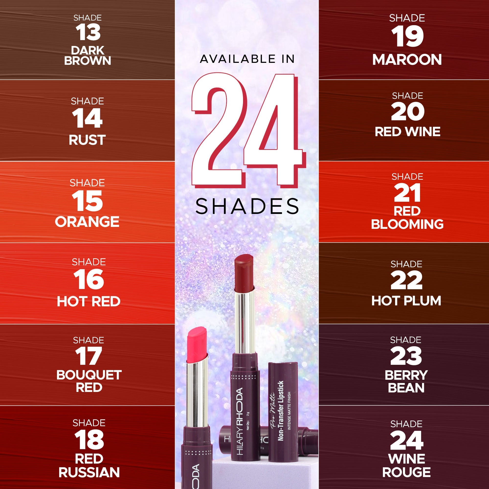 Hilary Rhoda Pro Matte Non-Transfer Waterproof Lipstick - Magent 07 - Distacart