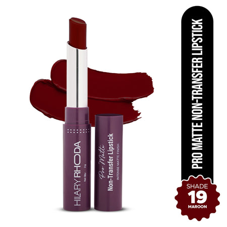 Hilary Rhoda Pro Matte Non-Transfer Waterproof Lipstick - Maroon 19