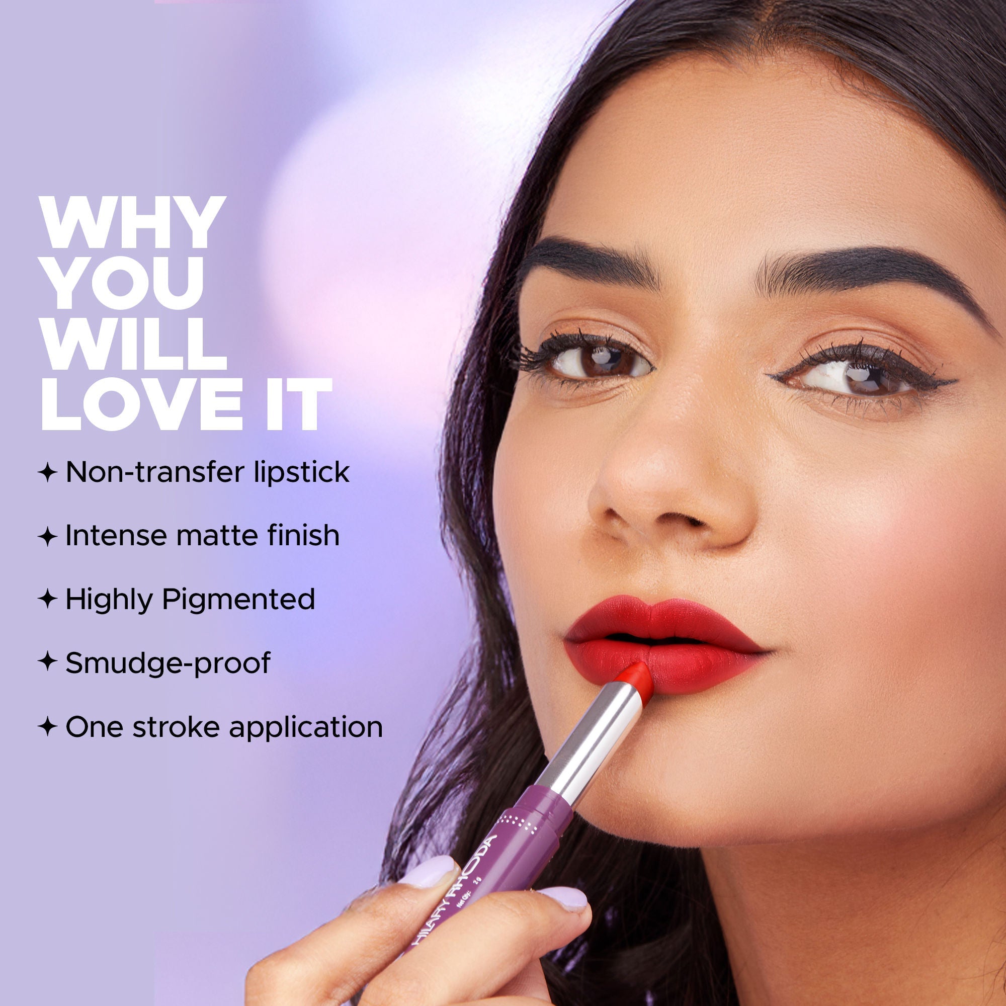 Hilary Rhoda Pro Matte Non-Transfer Waterproof Lipstick - Red Blooming 21 - Distacart