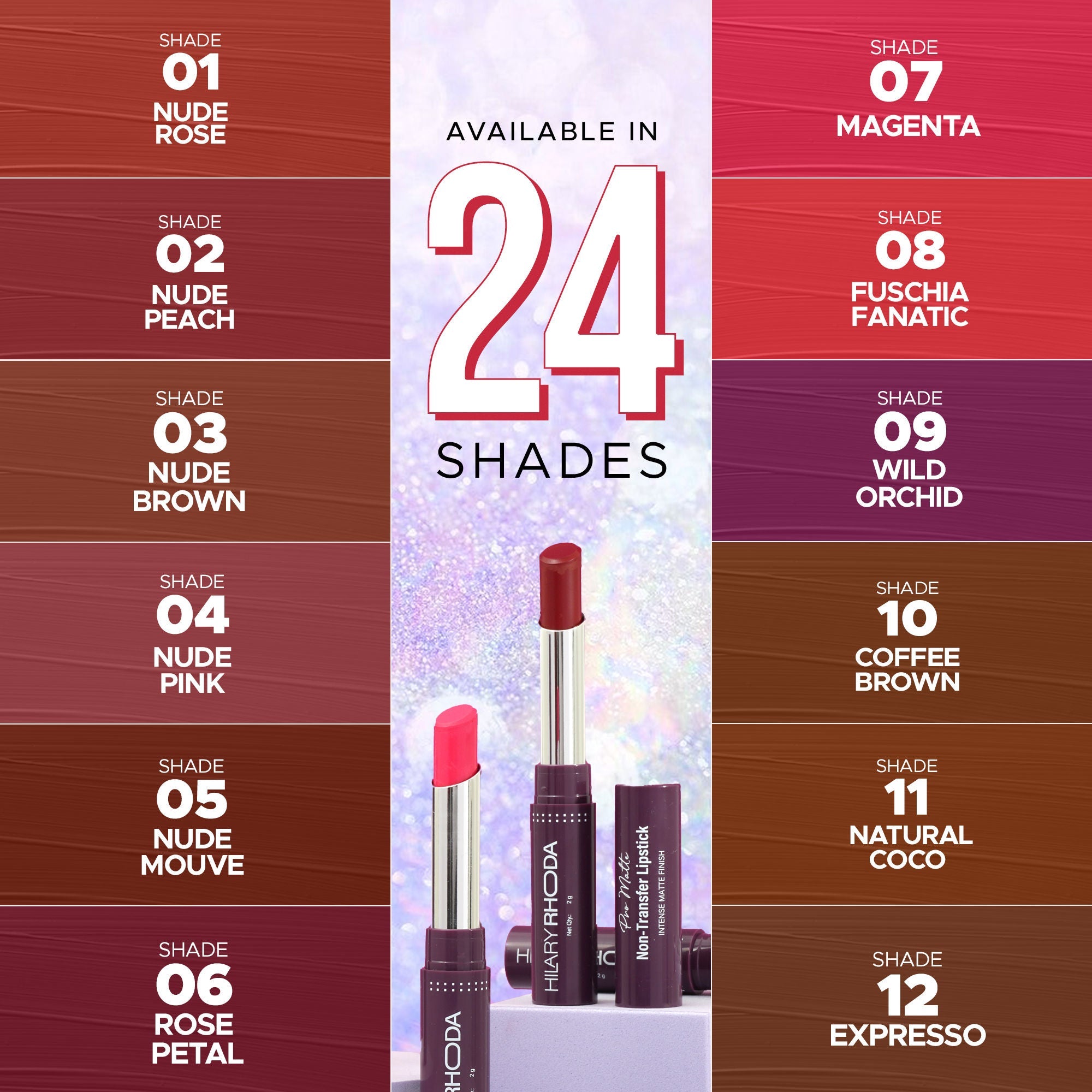Hilary Rhoda Pro Matte Non-Transfer Waterproof Lipstick - Red Blooming 21 - Distacart