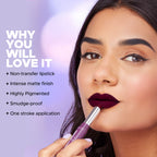 Hilary Rhoda Pro Matte Non-Transfer Waterproof Lipstick - Wine Rouge 24 - Distacart