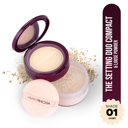 Hilary Rhoda The Setting Duo Matte Compact Powder - Ivory 01