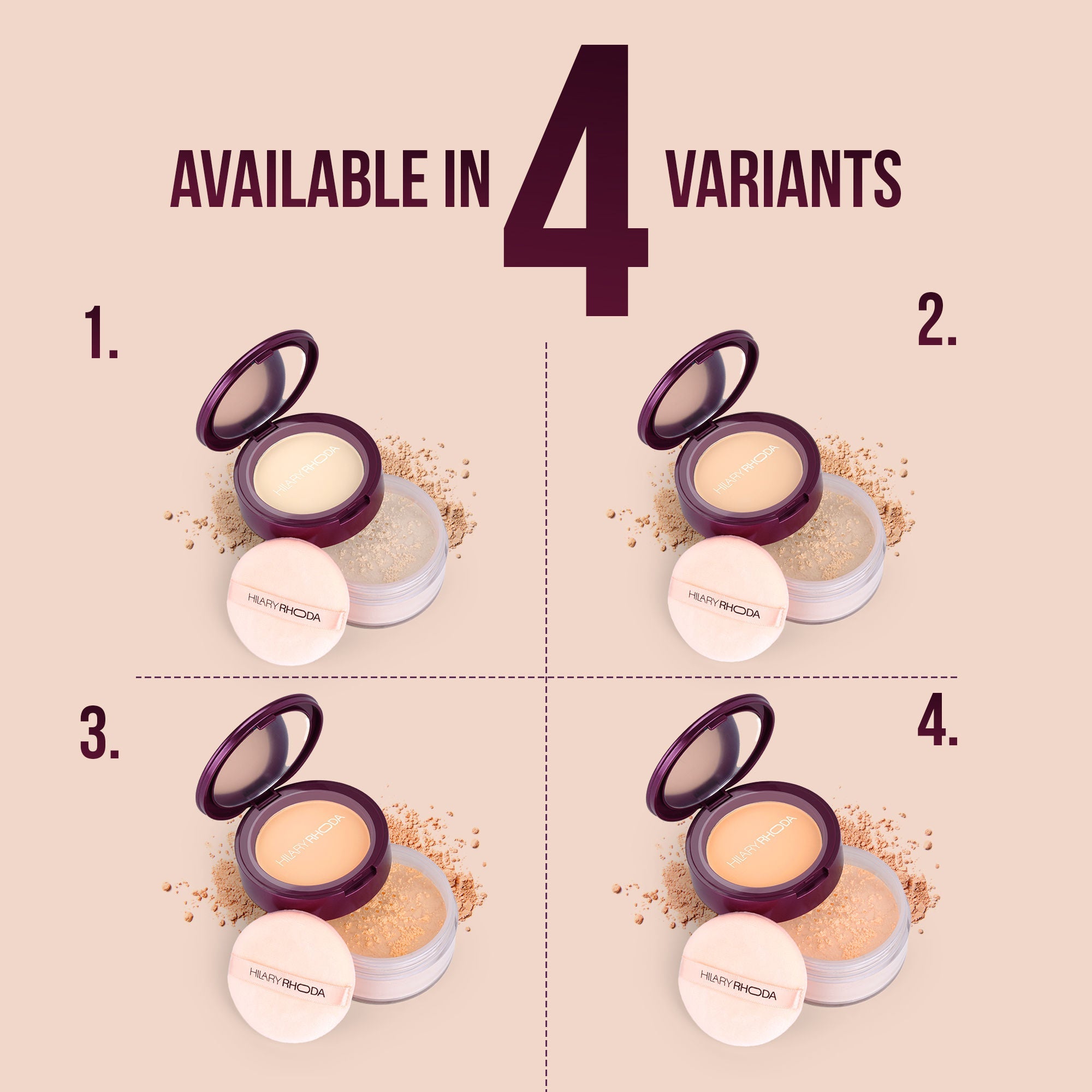 Hilary Rhoda The Setting Duo Matte Compact Powder - Ivory 01 - Distacart