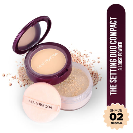 Hilary Rhoda The Setting Duo Matte Compact Powder - Natural 02