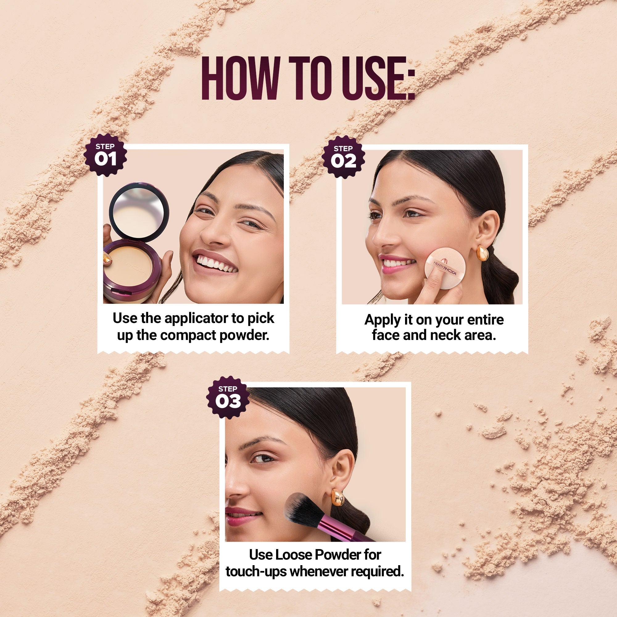 Hilary Rhoda The Setting Duo Matte Compact Powder - Beige 03 - Distacart