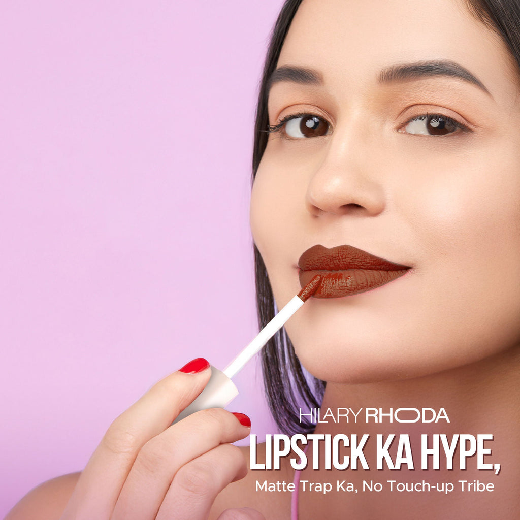 Hilary Rhoda Matte Trap Liquid Lipstick - Earthy Brown 14 - Distacart
