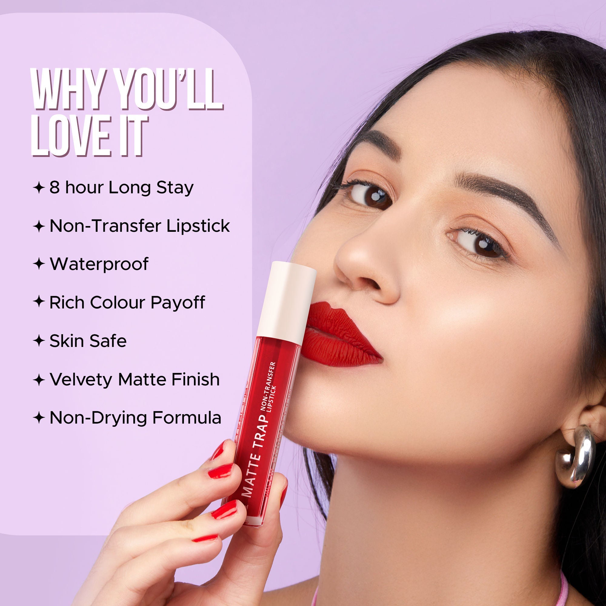 Hilary Rhoda Matte Trap Liquid Lipstick - Ambitious Red 21 - Distacart