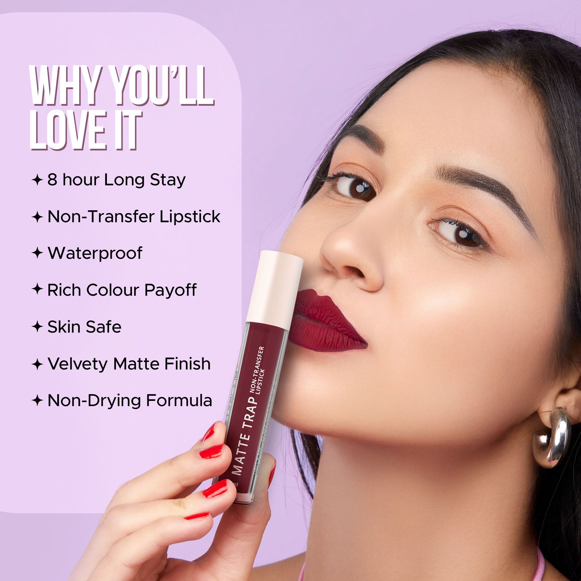 Hilary Rhoda Matte Trap Liquid Lipstick - Major Wine 23 - Distacart