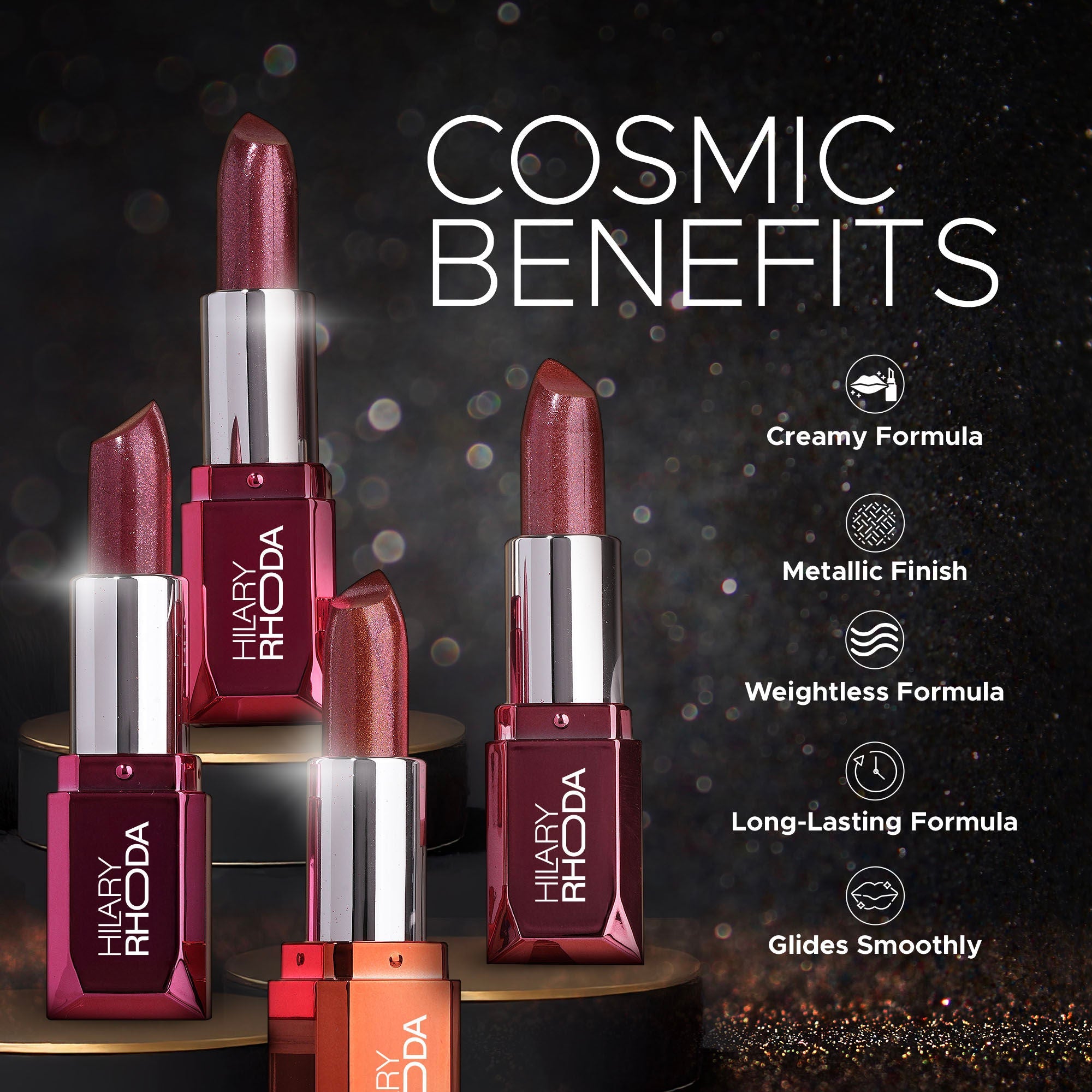 Hilary Rhoda Starlight Metallic Lipstick - Cosmic Candy 01 - Distacart