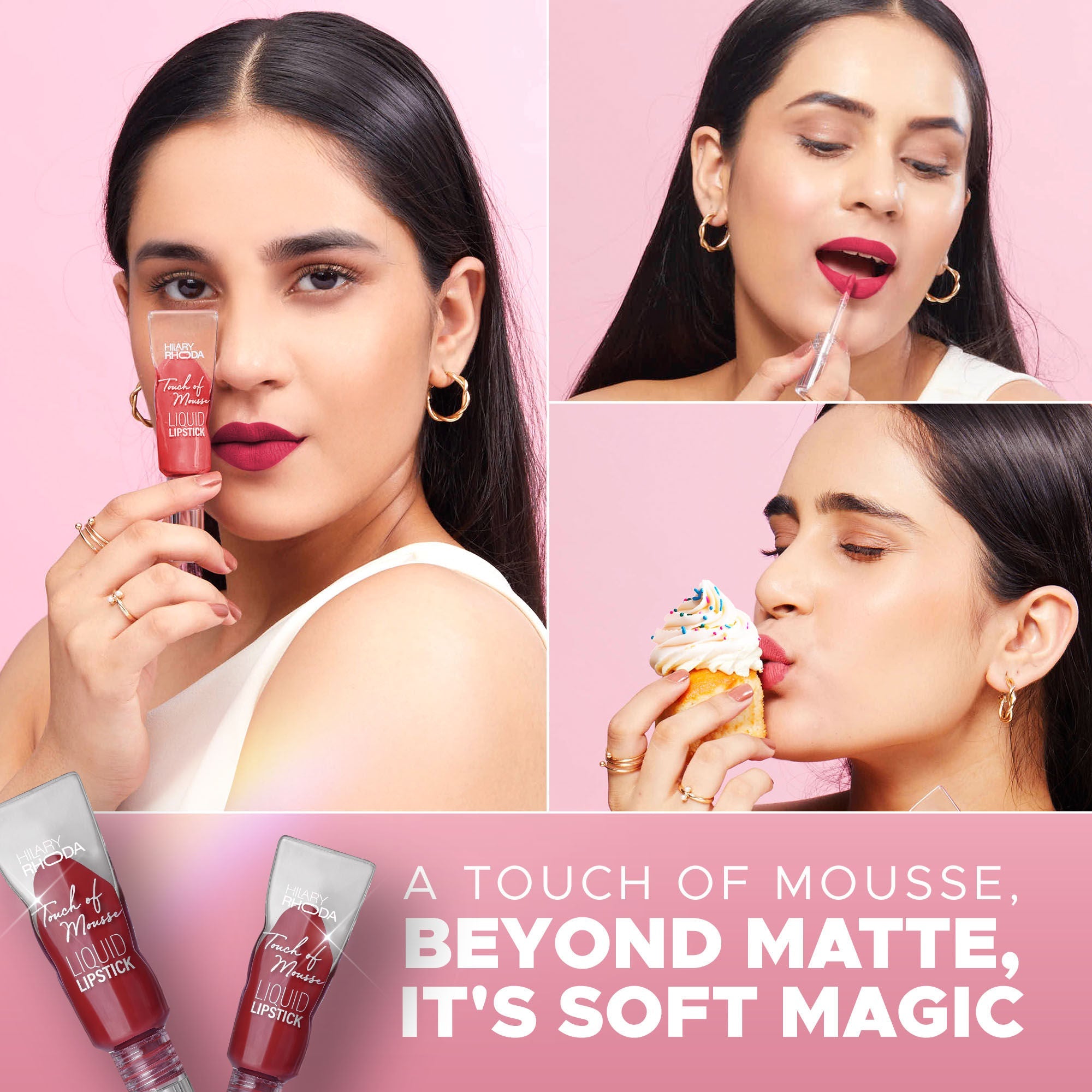 Hilary Rhoda Touch Of Mousse Waterproof Lipstick - Little Peachy 02 - Distacart