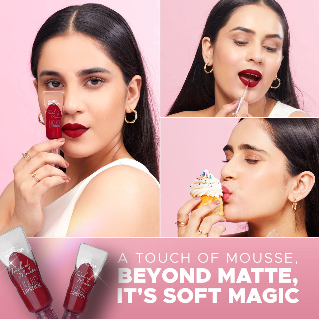 Hilary Rhoda Touch Of Mousse Waterproof Lipstick - Maroon Callin 11 - Distacart