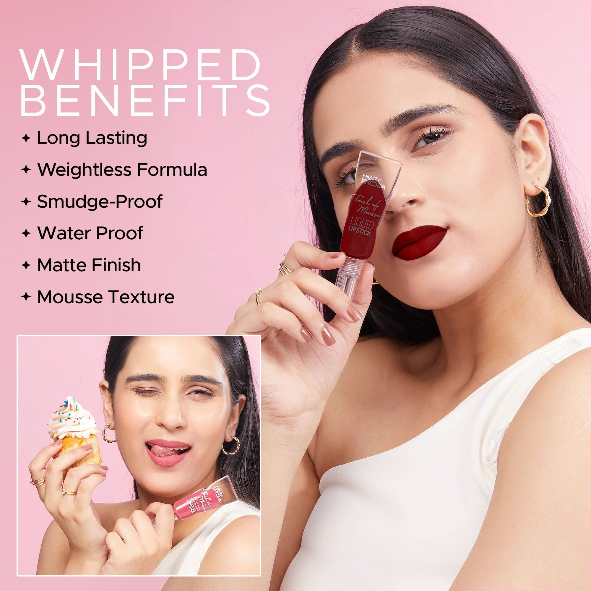Hilary Rhoda Touch Of Mousse Waterproof Lipstick - Extra Maroon 12 - Distacart
