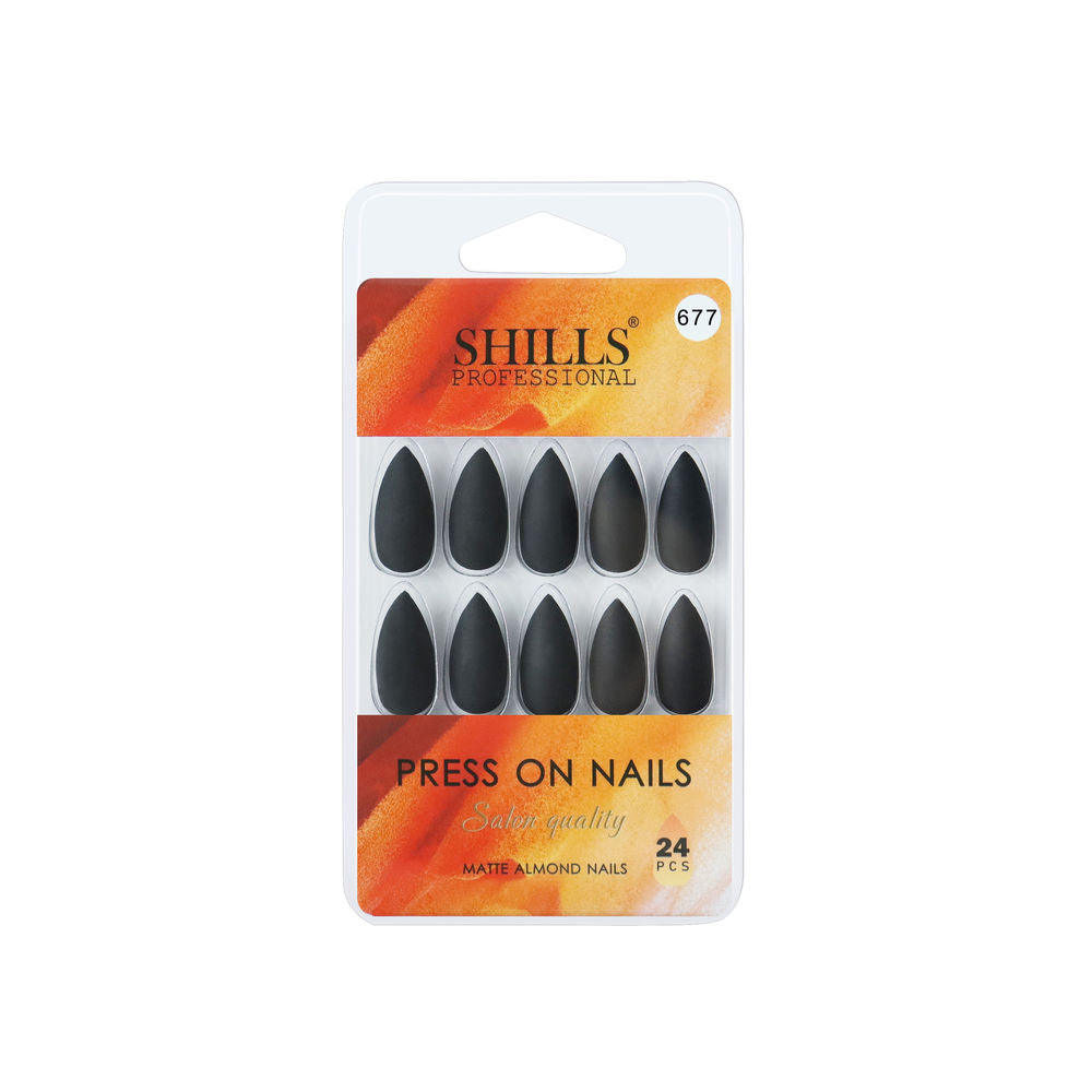 shills professional reusable press on nails sharp almond spn677