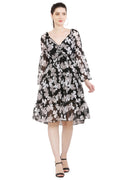 PAVONINE Black Color Flower Notch Midi For Girls - Distacart