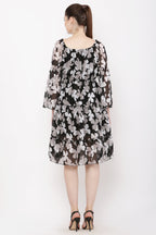 PAVONINE Black Color Flower Notch Midi For Girls - Distacart