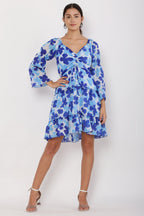 PAVONINE Blue Color Flower Notch Midi For Girls - Distacart