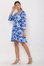 PAVONINE Blue Color Flower Notch Midi For Girls - Distacart