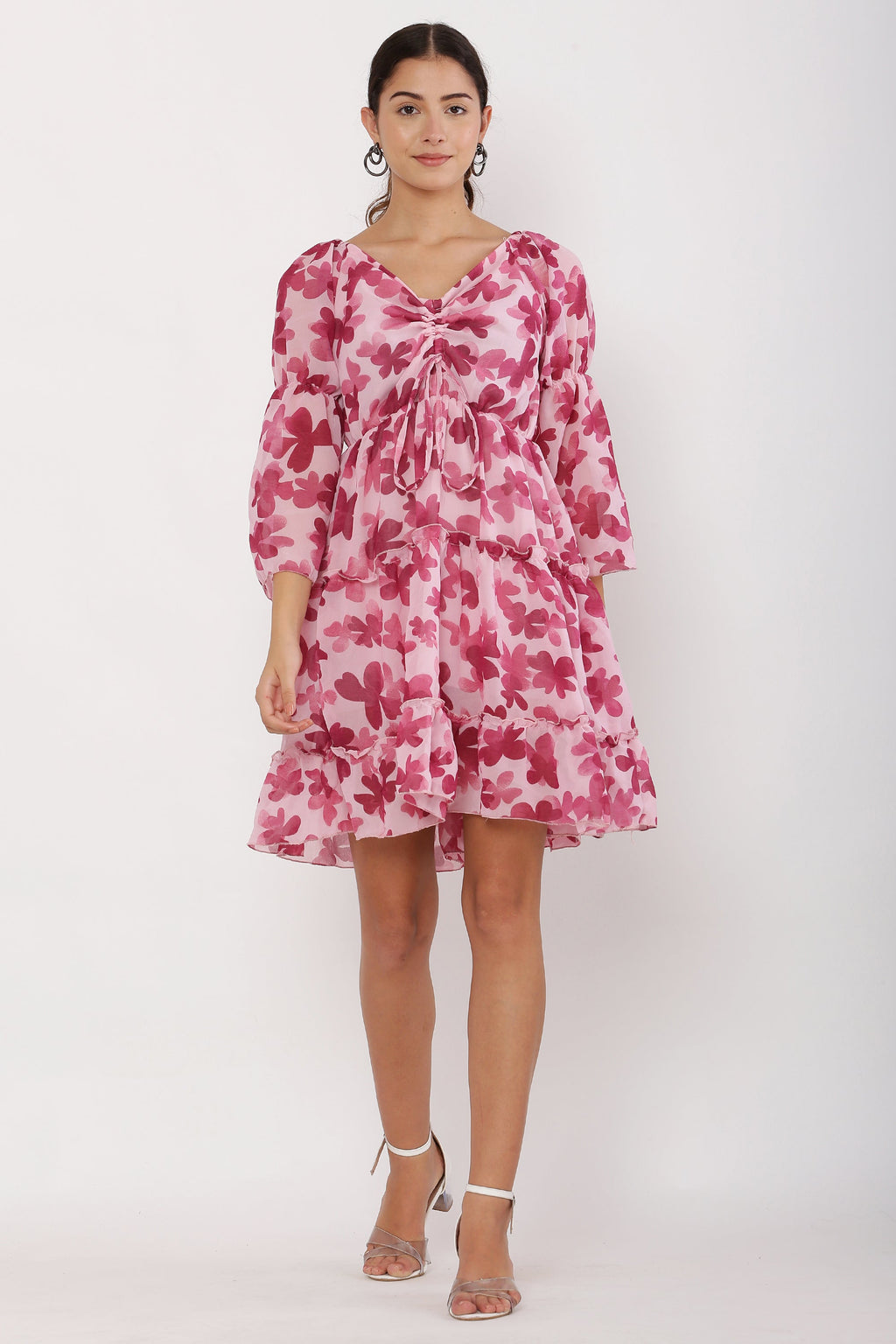 PAVONINE Maroon Color Flower Notch Midi For Girls - Distacart