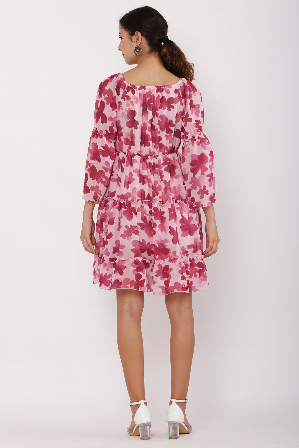 PAVONINE Maroon Color Flower Notch Midi For Girls - Distacart