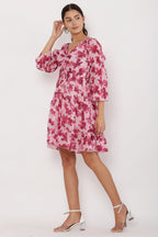 PAVONINE Maroon Color Flower Notch Midi For Girls - Distacart