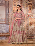 Anaita Light Purple Embroidered Net Anarkali Suit - Distacart