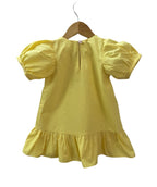 ArthLife Yellow Flower Patch Casual Dress