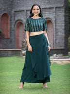 Juniper Womens Emeraldgreen Georgette Clothing Sets - Distacart