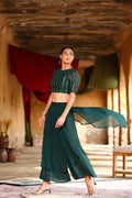 Juniper Women's Green Georgette Solid Fitted Clothing Set - Distacart