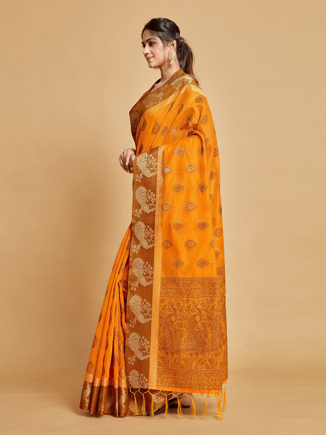 Sangria Ethnic Motifs Woven Design Art Silk Banarasi Saree
