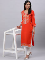Souchii Women Ethnic Motifs Yoke Design Thread Work Beautiful Kurta - Distacart