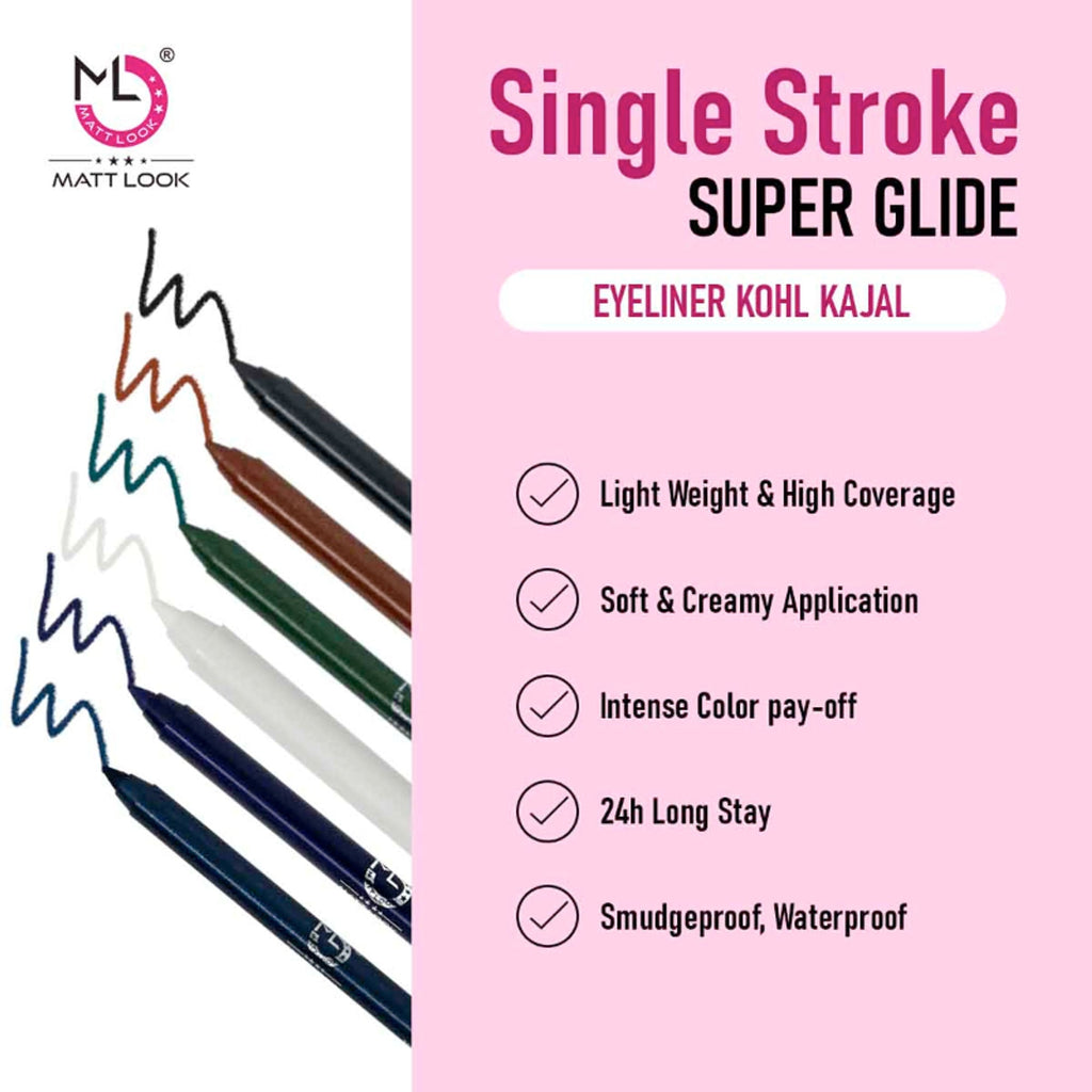 Matt Look Single Stroke Eyeliner Kohl Kajal - Royal Blue - Distacart