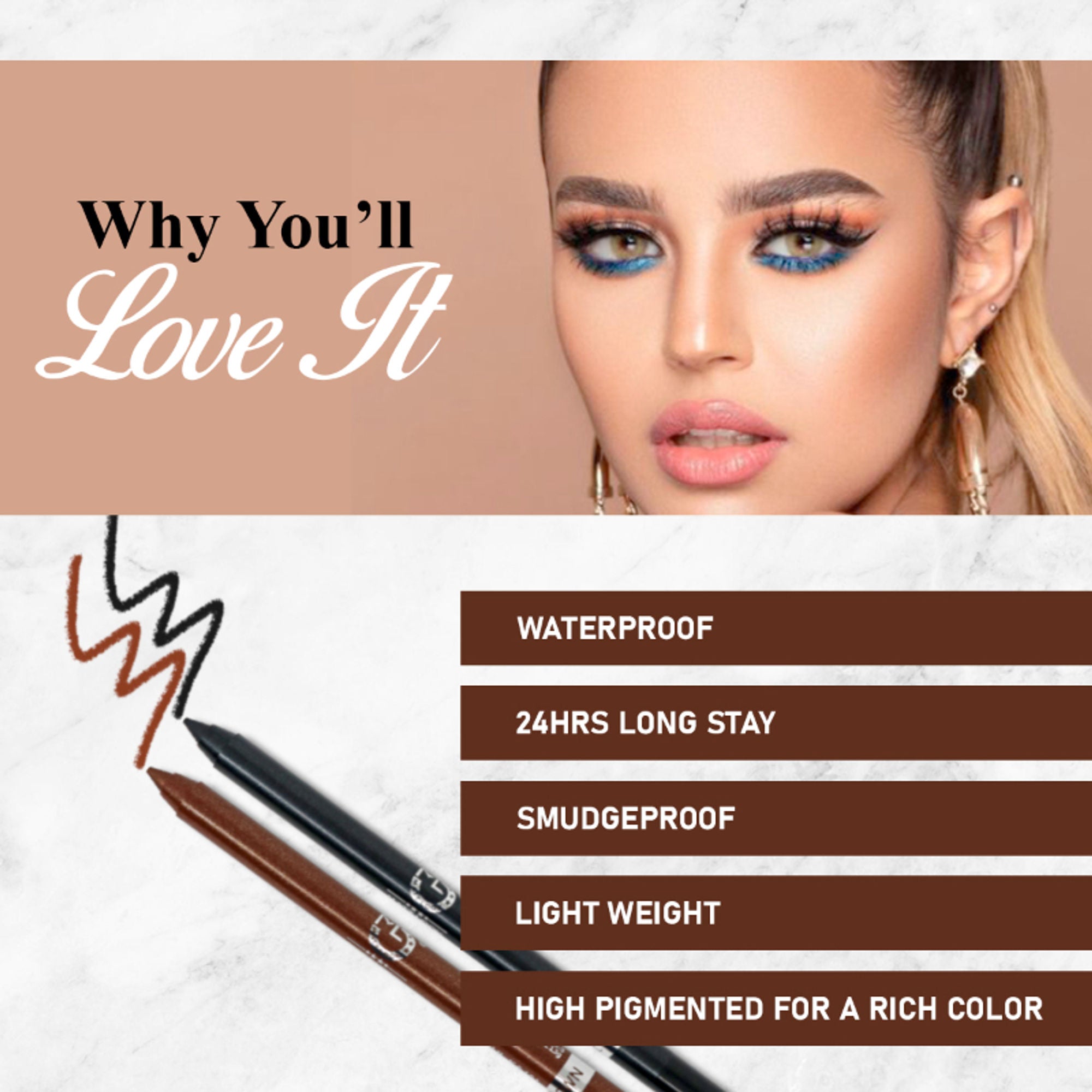 Matt Look Single Stroke Eyeliner Kohl Kajal - Deep Blue - Distacart